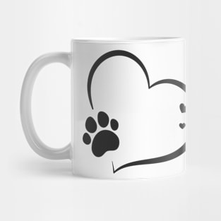 Heart and paw print Mug